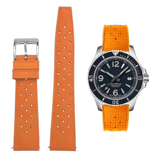 AIYIRUO FKM Kautschuk Uhrenarmbänder Armband Fluorkautschuk 18mm 20mm 22mm Schnellverschluss Tropischer Stil Uhrenarmbänder Ersatzarmband für Taucheruhren Auch für Omega X Swatch X Blancpain von AIYIRUO
