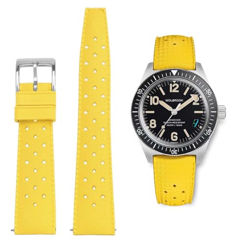 AIYIRUO FKM Kautschuk Uhrenarmbänder Armband Fluorkautschuk 18mm 20mm 22mm Schnellverschluss Tropischer Stil Uhrenarmbänder Ersatzarmband für Taucheruhren Auch für Omega X Swatch X Blancpain von AIYIRUO