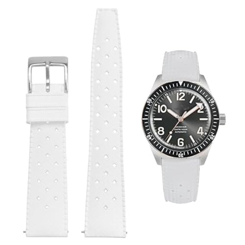 AIYIRUO FKM Kautschuk Uhrenarmbänder Armband Fluorkautschuk 18mm 20mm 22mm Schnellverschluss Tropischer Stil Uhrenarmbänder Ersatzarmband für Taucheruhren Auch für Omega X Swatch X Blancpain von AIYIRUO