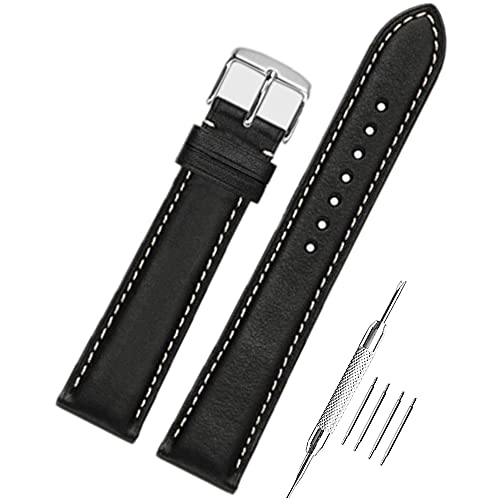 AIYIRUO Vintage Leder Uhrenarmband mit Edelstahl Silber Schnalle,Quick release Armband für Uhren, Ersatzarmband 18mm 20mm 22mm Herren Damen von AIYIRUO