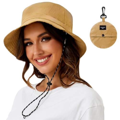 AIYVELU Regenhut Damen Wasserdicht Fischerhut Damen anglerhut herren bucket hat herren Herren Anglerhut Bucket Hat Sonnenhut Damen Faltbar Tragbar Outdoor Sommerhut(Khaki) von AIYVELU