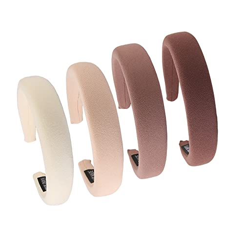 Gepolstertes Stirnband Frauen Stirnbänder Stoff Haarband Alice Band Elastisches Stirnband Damen Stirnbänder Haarzubehör für Frauen und Mädchen (4Coffee) von AIZIYIN