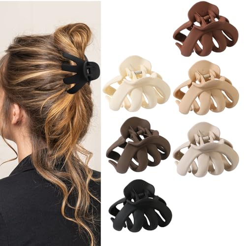Haar-Krallen-Clips Schwarze Haarspangen Große Acryl nicht rutschen Haar-Krallen-Clip Französisch Matte Haarspangen Haar-Accessoires für Mädchen und Frauen (HairclawNanGua) von AIZIYIN