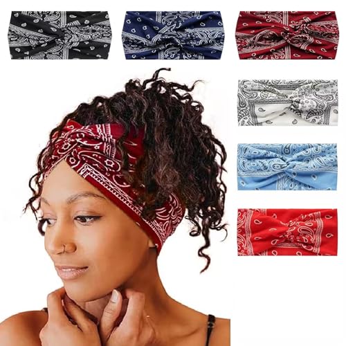 Kopftücher für Frauen Breite Stirnbänder Boho Mode geknotet Haarbänder für Erwachsene Frauen Mode Bandanas Yoga Sport Haarschmuck (6Nbianxingchong) von AIZIYIN
