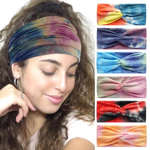 Kopftücher für Frauen Breite Stirnbänder Boho Mode geknotet Haarbänder für Erwachsene Frauen Mode Bandanas Yoga Sport Haarschmuck (6Nzharan) von AIZIYIN