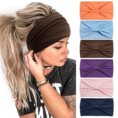Mode-Stirnbänder für Frauen Haare Kopftücher Haarband Turban Blume Baumwolle Stirnbänder Breite Yoga Sport Stirnband Head Wrap (P6COLOR2) von AIZIYIN