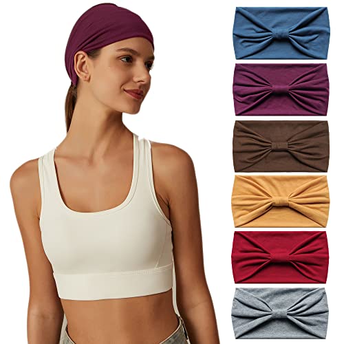 Mode-Stirnbänder für Frauen Haare Kopftücher Haarband Turban Blume Baumwolle Stirnbänder Breite Yoga Sport Stirnband Head Wrap (P6COLOR3) von AIZIYIN