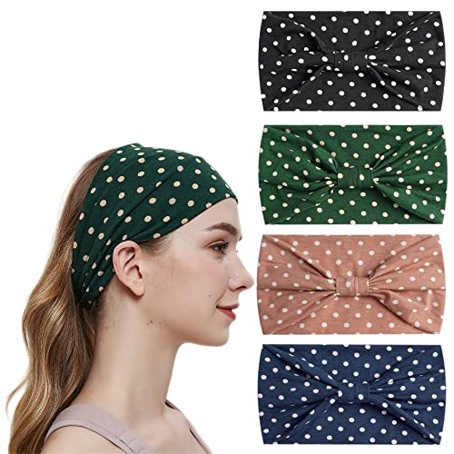 Stirnband Damen Breites Elastisches Boho Stirnband Leopardenprint Haarschmuck Yoga Sport Haarstirnband Mehrfarbig Stirnband Damen (P4Bodian9) von AIZIYIN