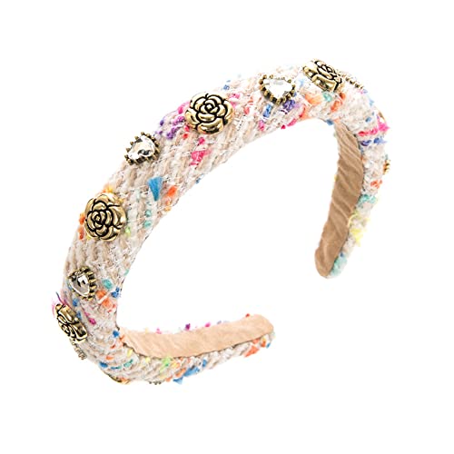 Strass Stirnband Breite gepolsterte Haarband Crystal Bead Verzierte Stirnbänder Bling Glitter Stirnband für Frauen Mädchen (CNaCOCO) von AIZIYIN