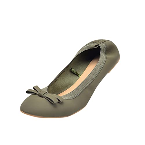 AIchenYW Damen Flache Schuhe in -Farbe Rückenfreie Flacher LäSsig Loafers Chic Unkompliziert Ballerinas Damen FüR Innen Und AußEn (Green, 38) von AIchenYW