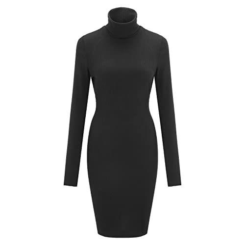 AIchenYW Damen Langarm Pulloverkleid Enge Freizeit Kleider Strickpullover Langarm Knit Warm Pullikleid Langärmeliges Winterkleid Lässiges Damen Sweatkleid Winterkleid von AIchenYW