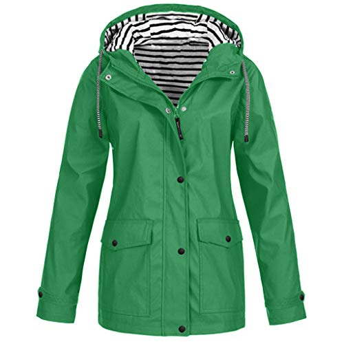 AIchenYW Damen Lockerer Outdoor Stanzjacke Wandern Treking Outdoorjacke Bequemlichkeit Basic Mäntel Entspannt Softshelljacke lässig Kapuzen Outdoorjacke Kapuze modern Sweatshirt (Green, L) von AIchenYW