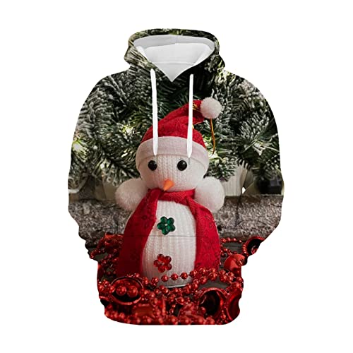 AIchenYW Damen Xmas Lockerer Sweatshirt dauerhaft Sweatshirt Casual Style Entspannung Kordelzug Weihnachten Hoody Casual Pullover lässig Kapuzen Oberteil Weihnachten Sweatshirt Hoodie (J, XXXL) von AIchenYW