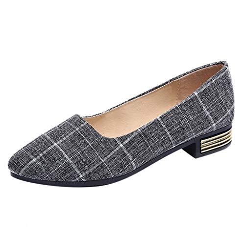 AIchenYW Flache Schuhe FüR Frauen Mit Spitzer Zehe Hochwertiges Temperament Flacher Edel Verspielt Loafers LäSsig Trendig Schlupfschuhe Flache Damen für Jede Gelegenheit (Black, 36) von AIchenYW