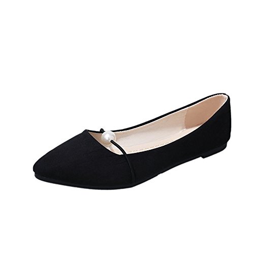 AIchenYW Flache Schuhe FüR Frauen Mit Spitzer Zehe Stilvoll Und Gutaussehend Flacher Cool Angenehm Loafers LäSsig Trendig Schlupfschuhe Unverzichtbare FüR SchöNe Frauen (Black, 39) von AIchenYW