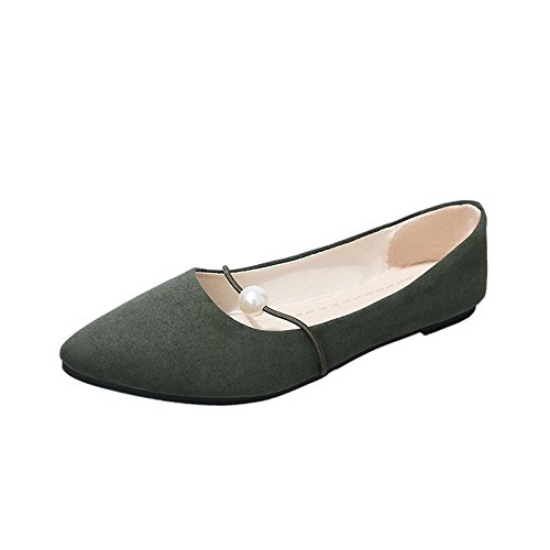 AIchenYW Flache Schuhe FüR Frauen Mit Spitzer Zehe Stilvoll Und Gutaussehend Flacher Cool Angenehm Loafers LäSsig Trendig Schlupfschuhe Unverzichtbare FüR SchöNe Frauen (Green, 37) von AIchenYW