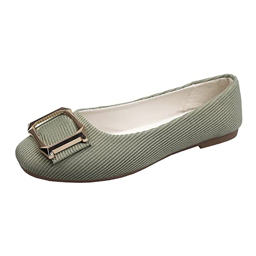 AIchenYW Flache Schuhe für Frauen in -Farben Weicher Sohle Flacher LäSsig Loafers LäSsig Trendig Ballerinas Flache Damen die zu jedem Outfit passen (Green, 37) von AIchenYW