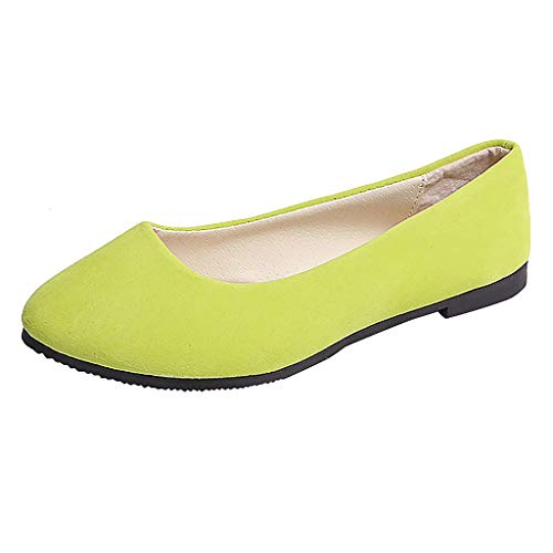 AIchenYW Flache Schuhe für Frauen in -Farben Weicher Sohle Flacher Schlicht Komfortabel Loafers Chic Unkompliziert Ballerinas Flache Damen für Jede Gelegenheit (Light Green, 38) von AIchenYW