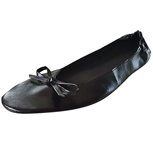 AIchenYW Flache Schuhe für Frauen in -Farben rutschfeste Flacher LäSsig Loafers Chic Unkompliziert Ballerinas Damen FüR Innen Und AußEn (Black, L) von AIchenYW