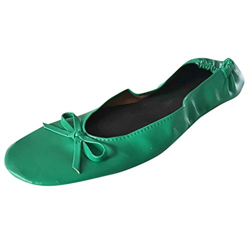 AIchenYW Flache Schuhe für Frauen in -Farben rutschfeste Flacher LäSsig Loafers Chic Unkompliziert Ballerinas Damen FüR Innen Und AußEn (Green, M) von AIchenYW