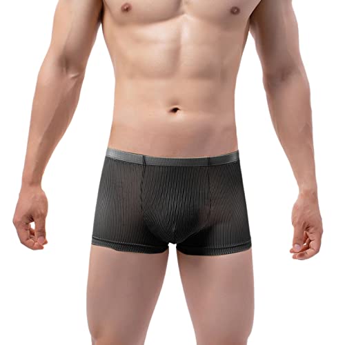 AIchenYW Unterhosen Herren Sexy Atmungsaktiv Boxershorts Schöne Herrenslips Höschen Hautfreundlich Unterwäsche Panties Unterwäsche Pouch Eisseide Briefs Boyshort Langlebiges Weiche von AIchenYW