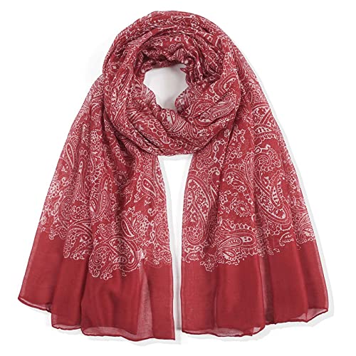 Damen Halstuch Herbst Schal Frauen Geschenkidee tuch Temperament Schals Mode scarf Print Scarf Tücher Seidenschal Basic Oversized Damen-schal warm halten Frauen Tücher (Red, One Size) von AIchenYW