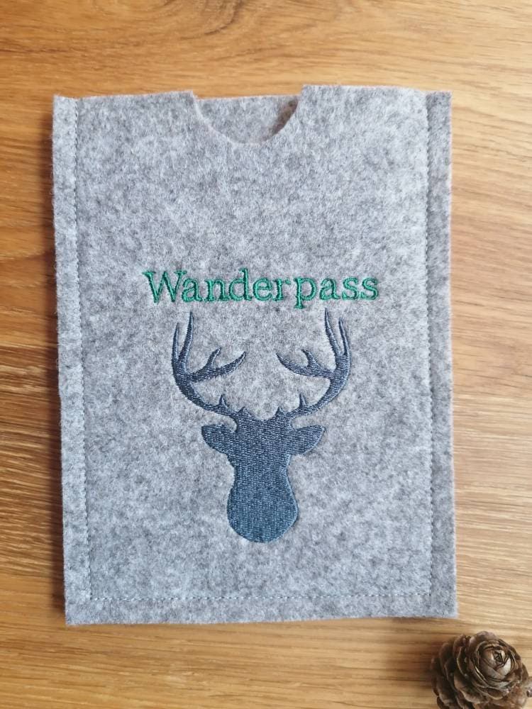 Bestickte Filz Wanderpass Hüllen - Passend Zb. Für Stempelheft Harzer Wandernadel von AIngefaedelT