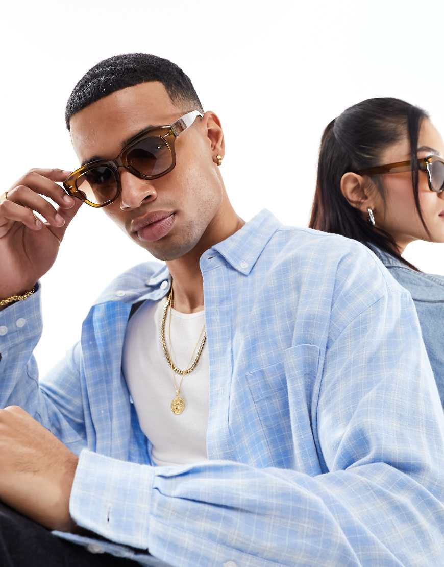 AJ Morgan - Runde Sonnenbrille mit dickem Gestell in Olivgrün von AJ Morgan