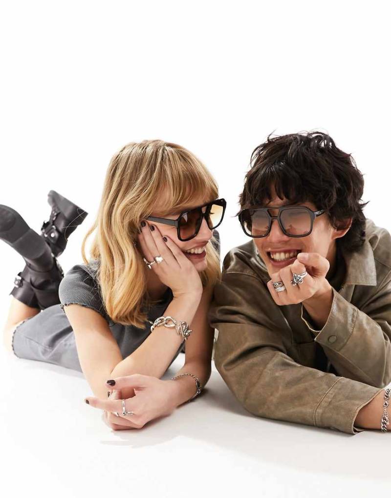 AJ Morgan - York - Pilotensonnenbrille in Schwarz von AJ Morgan