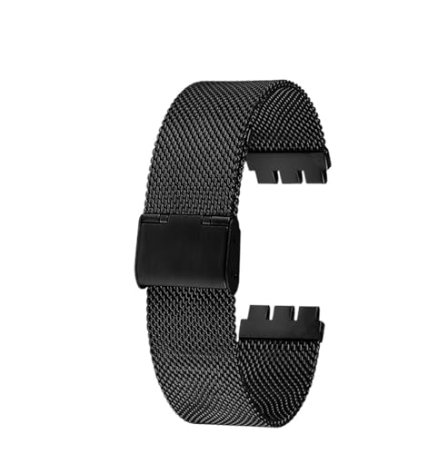 AJASMKLX Passend for Milan Metall-Uhrenarmband, passend for SWATCH YCS YAS YGS IRONY, Edelstahl-Armband 17 mm, 19 mm, 20 mm, atmungsaktives Armband for Männer und Frauen(Black,17mm) von AJASMKLX