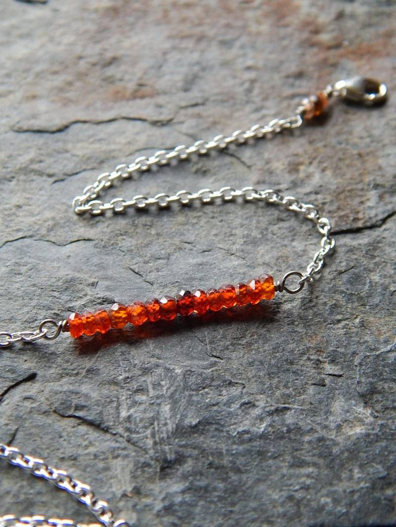 Zierliches Edelstein Stabarmband - Zirkonia Armband Sterling Silber Halbedelstein Facettiertes von AJBcreations