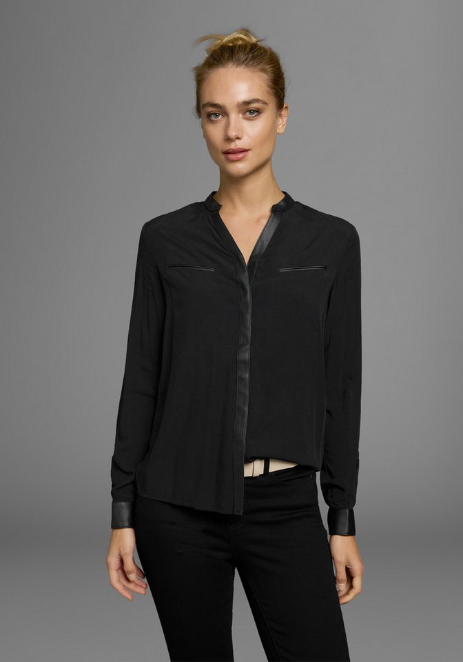 AJC Hemdbluse mit Details aus Lederimitat von AJC