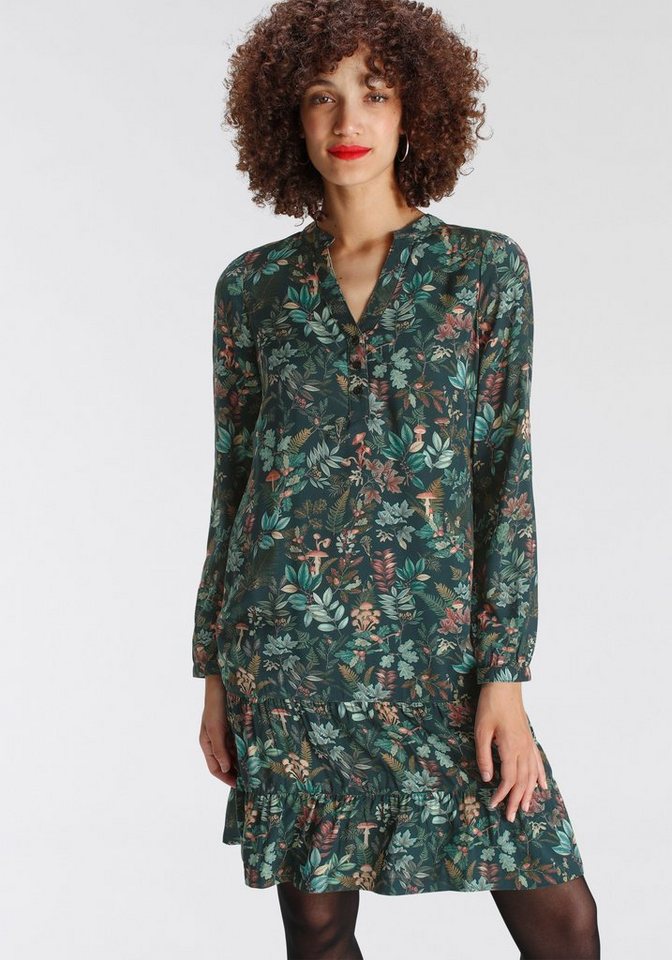 AJC Hemdblusenkleid kniefrei, elegant, aus Viskose, Langarm, mit 1-Knopf-Manschette von AJC