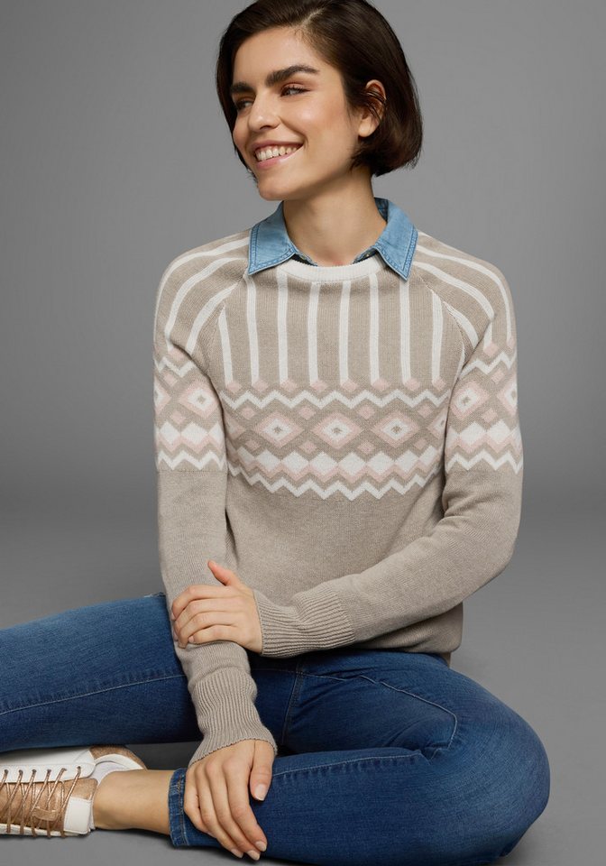 AJC Jacquardpullover mit Norwegermuster in verschiedenen Farbvarianten von AJC