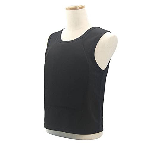 AJDGL Kugelsichere Weste IIIA-Level Versteckt Versteckt Im Inneren Tragen Sie Weiches Anti-Bullet-T-Shirt Arbeitskleidung Zum Schutz Der Persönlichen Sicherheit,Schwarz,L von AJDGL