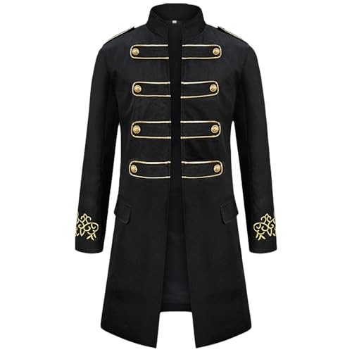AJGEGJE Herren Gothic Steampunk Vintage Tailcoat, Mittelalter Viktorianischen Jacke Für Halloween Cosplay Karneval Fasching (XXL) von AJGEGJE