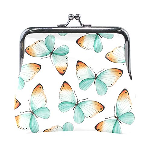 AJINGA Aquarell Blumen Geldbörse Kürbis Leder Geldbörse Snap Verschluss Clutch Bag, Multi6, onesize von AJINGA