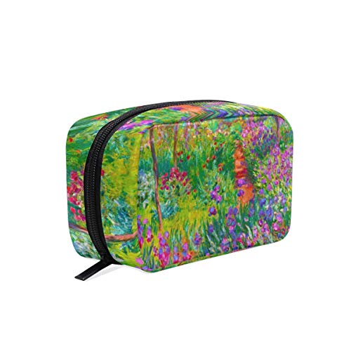 AJINGA Claude Monet The Iris Garden At Giverny Kosmetiktasche Reißverschluss Kulturbeutel Reisetasche Damen Quadratische Make-up Pinsel Tasche von AJINGA