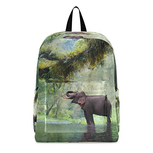 Rucksack mit Elefantenmotiv und Sonnenschein, leicht, Schule, Buchtasche, Reisen, Wandern, Camping, Sport, Tagesrucksack für Mädchen und Damen von AJINGA