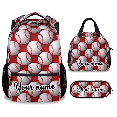 AJIUZI Baseball-Rucksack für Jungen, 40,6 cm, Sportthemen-Rucksack für Schule, verstellbare Träger, langlebig, leichte Büchertasche für Kinder, Baseball-1-3, Einheitsgröße, modisch von AJIUZI