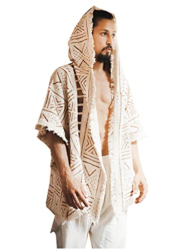 AJJAYA WIZARD Mens Hooded Kimono Vest Beige Tribal Pattern Alchemist Sorcerer Ritual Ceremony Gypsy Festival Magic Alchemy Primitive Icaro AJJAYA WIZARD Mens Hooded Kimono Vest Beige Tribal Pattern Alchemist Sorcerer Ritual Ceremony Gypsy Festival Magic Alchemy Primitive Icaro von AJJAYA
