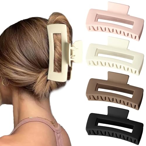 AJMDGW 5 Inch Extra Large Claw Clips for Strong Hold - XL Jumbo Matte Hair Clips 4PCS Oversized Giant Clips for Long Curly Hair for Women von AJMDGW