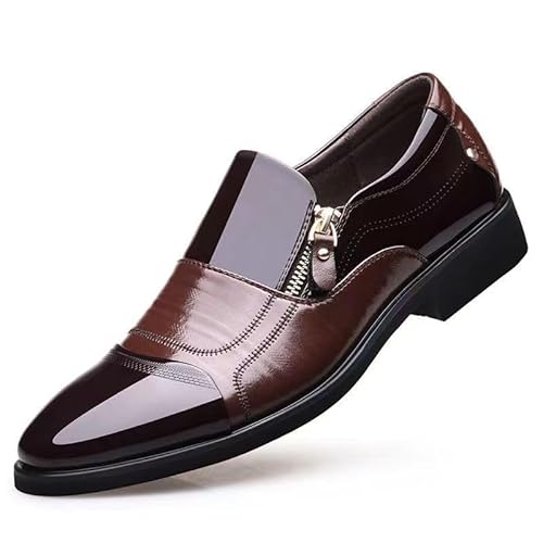 AJMDGW Herren-Smokingschuhe, echtes Leder, ganztägig, rutschfest, lässig, Business, Arbeit, formell, modisch, bequem, luxuriös, Slip-Ons, braun, 42 EU AJMDGW Herren-Smokingschuhe, echtes Leder, ganztägig, rutschfest, lässig, Business, Arbeit, formell, modisch, bequem, luxuriös, Slip-Ons, braun, 42 EU von AJMDGW
