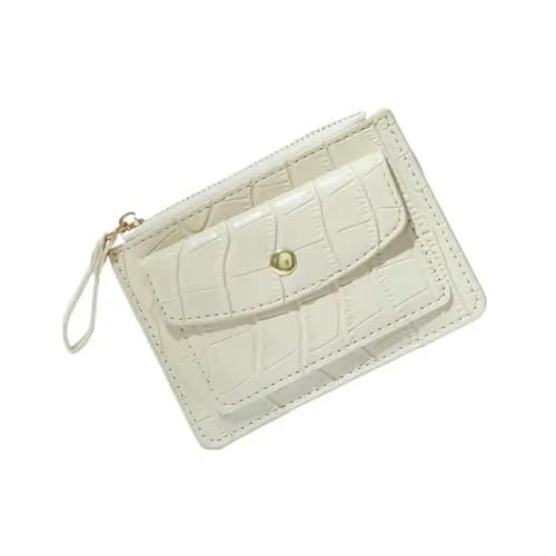 Elegante Geldbörse aus PU-Leder für Damen, lässig, tragbar, Geldtasche, Krokodilmuster, Kartenhalter, kurze Handtasche, beige von AJOHBM