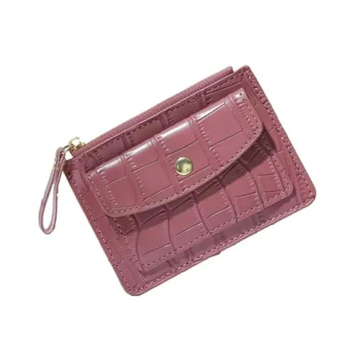 Elegante Geldbörse aus PU-Leder für Damen, lässig, tragbar, Geldtasche, Krokodilmuster, Kartenhalter, kurze Handtasche, violett von AJOHBM