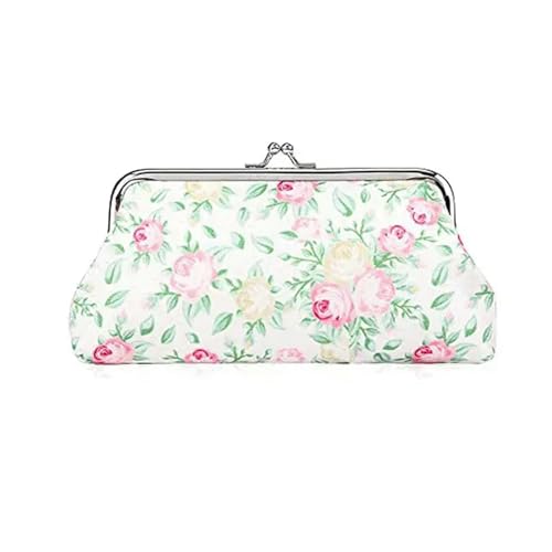 Geldbörse mit Blumenmuster, für Damen, mit Schnalle, Münzbörse, Verschluss für Kleingeld, Clutch, 1 von AJOHBM