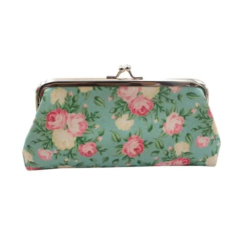 Geldbörse mit Blumenmuster, für Damen, mit Schnalle, Münzbörse, Verschluss für Kleingeld, Clutch, 2 von AJOHBM