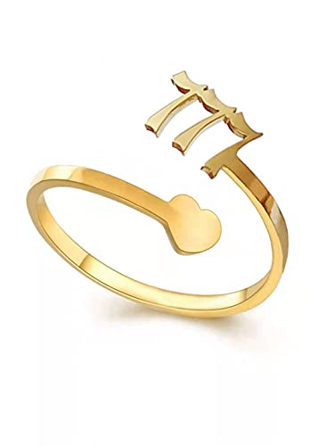 AJRUIER Engel Zahlenringe Edelstahl Verstellbare Ringe Fingerringe Offenes Gold 777 Ring Schmuck Ringe Geschenk von AJRUIER