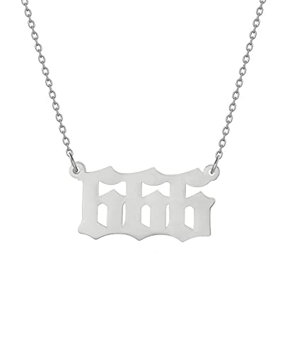 AJRUIER Gold 666 Halskette, Numerology Spirituelle Engel Nummer Halskette für Frauen Gold Nummer 666 Choker Kette Schmuck Geschenk von AJRUIER