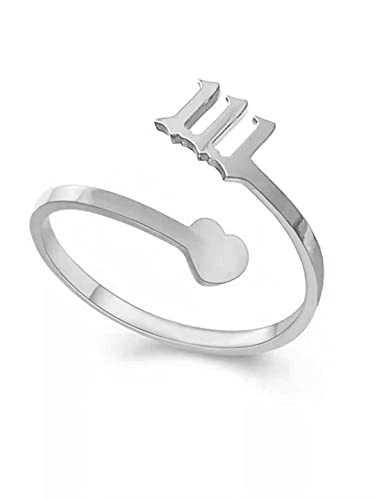 AJRUIER Angel Number Ring for Women Number 111 Ring Silver Chain Numerology Brilliant Jewelry Gift von AJRUIER